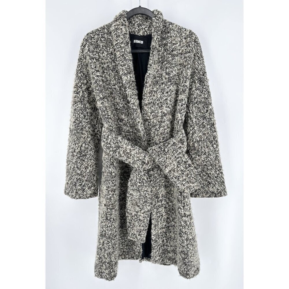 Reformation Long Bouclé Coat Women’s XS Read